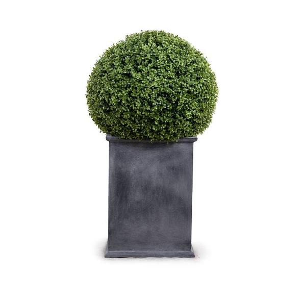 Enduraleaf 22 Inch Boxwood Ball Topiary Square Pot