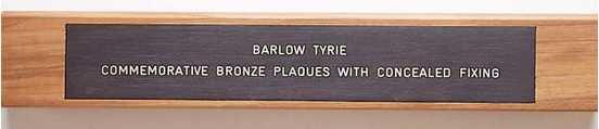 Barlow Tyrie Bronze Plaque