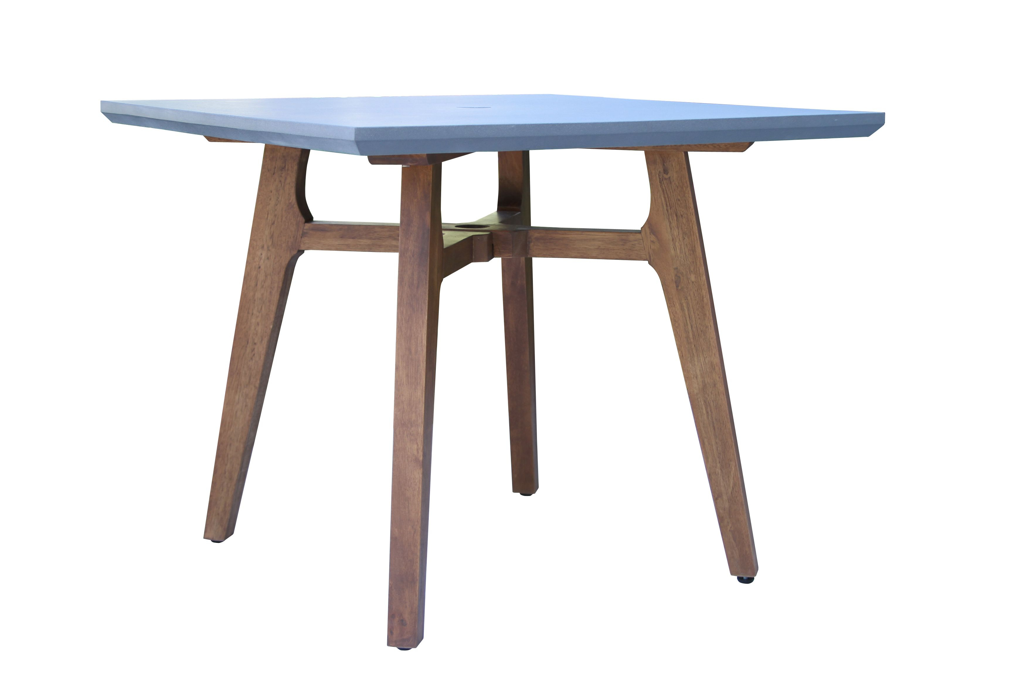 Outdoor Interiors Square Composite and Eucalyptus Dining Table