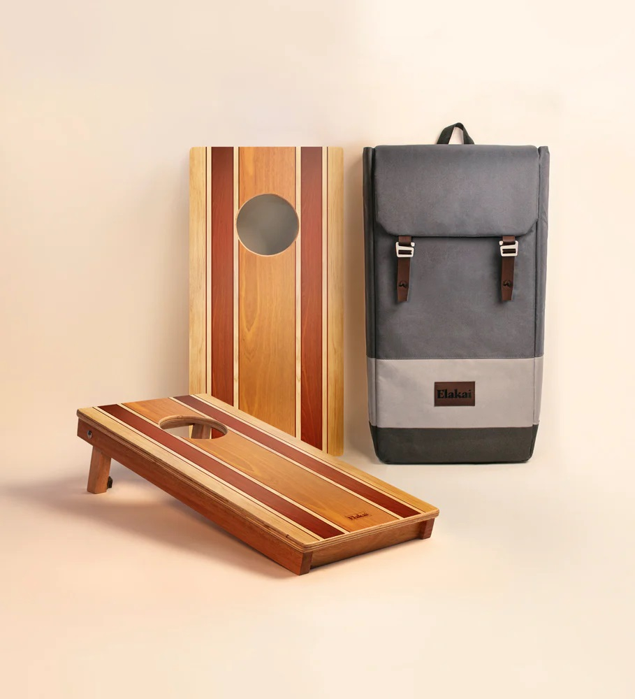 Elakai Classic Woody 1'x2' Compact Travel Cornhole Boards - Set of 2