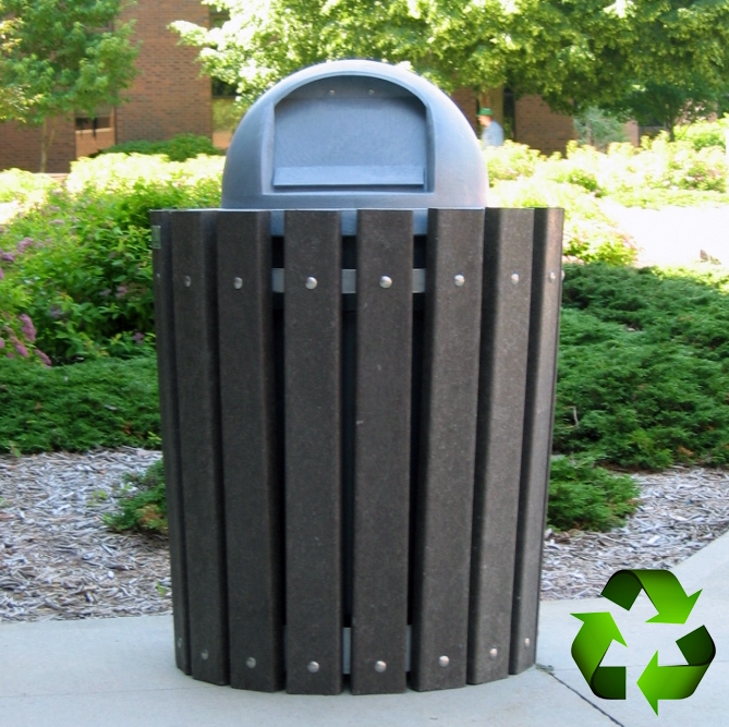 Frontera Recycled Plastic Trash Receptacle