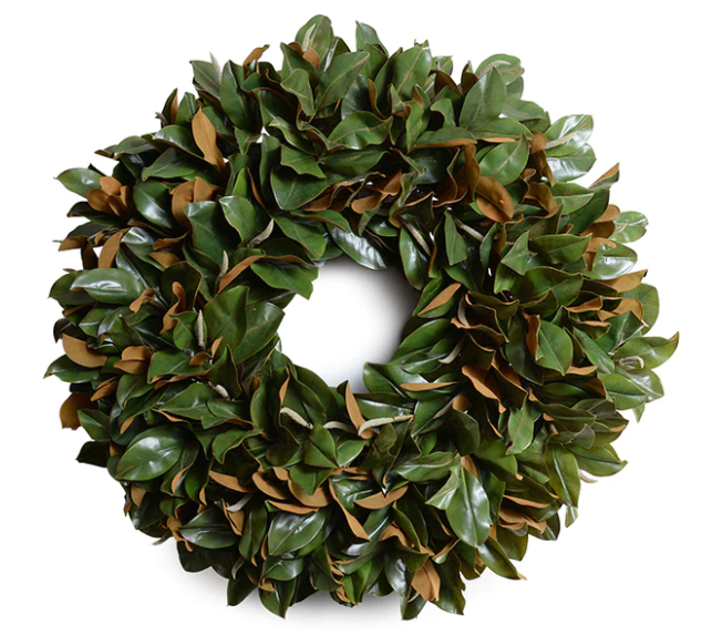 36 in. Magnolia Leaf Hand-built Wreath, Grand Luxe