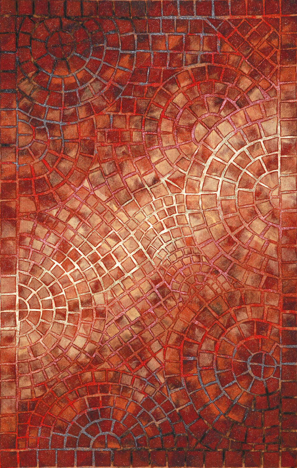 Arch Tiles Red Rug 42"x66"