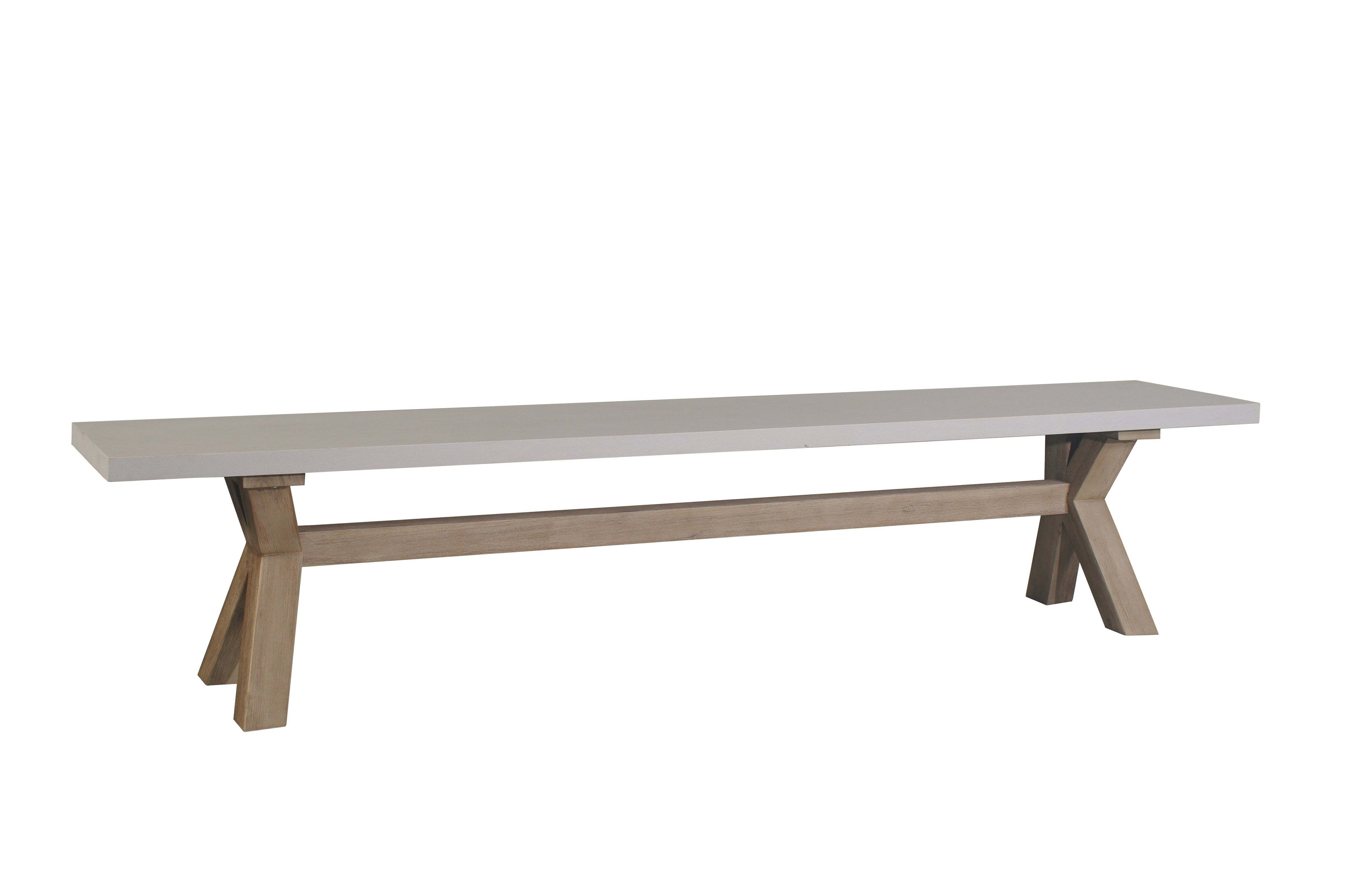Outdoor Interiors Eucalyptus Bench with Ivory Composite Seat