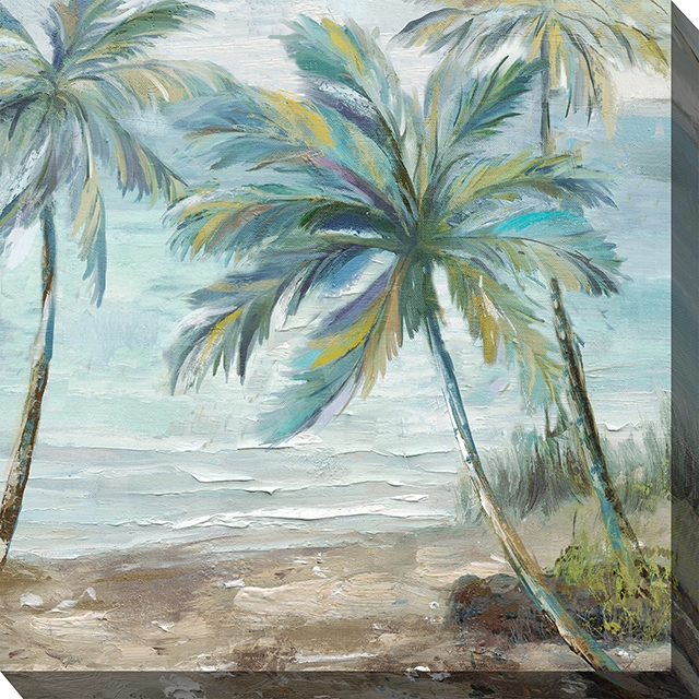 West of the Wind Outdoor Canvas 24"x24" Wall Art - Coastal Palm No. 2