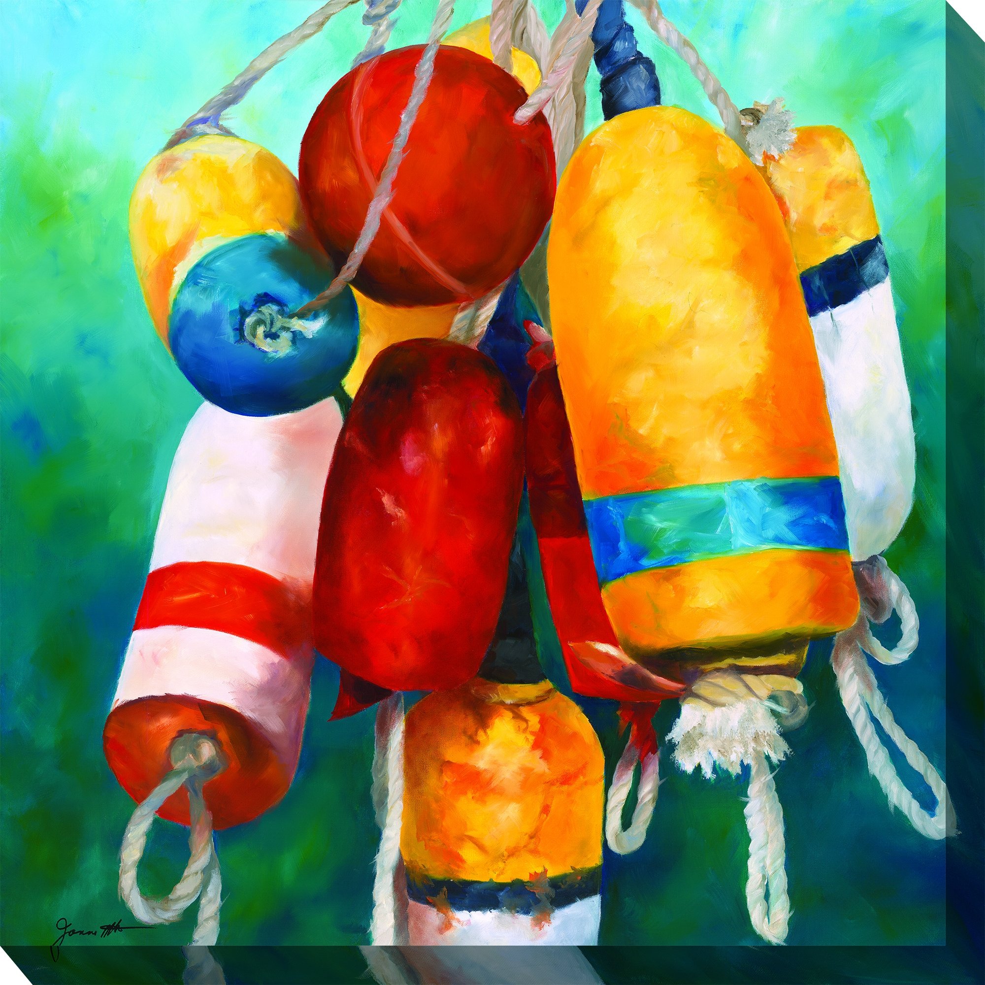 West of the Wind Outdoor Canvas Wall Art - Buoys
