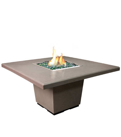 Cosmopolitan Textured Finish Square Dining Fire Pit Table