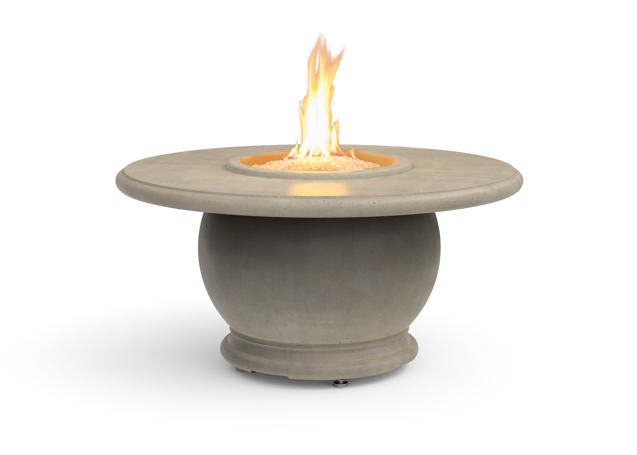 Amphora Round Chat Height Fire Table with Concrete Top