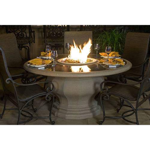 Inverted Dining Fire Pit Table with Granite Insert Top