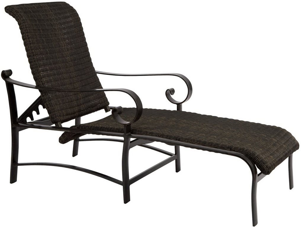 Woodard Belden Aluminum Round Weave Adjustable Chaise Lounge