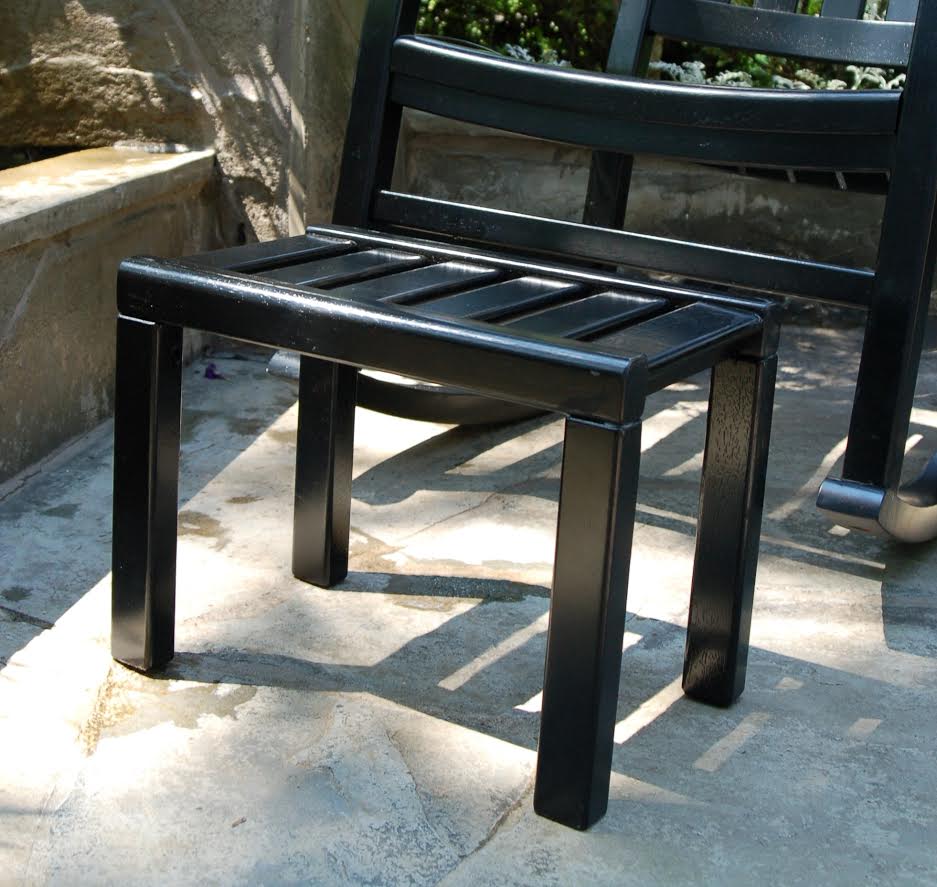 Americana Outdoor Footstool Painted Black