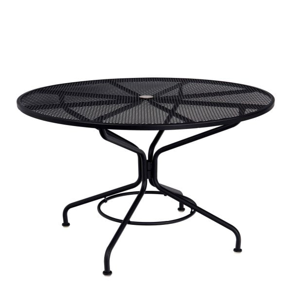 Woodard Mesh Contract 48&quot; Round Umbrella Dining Table