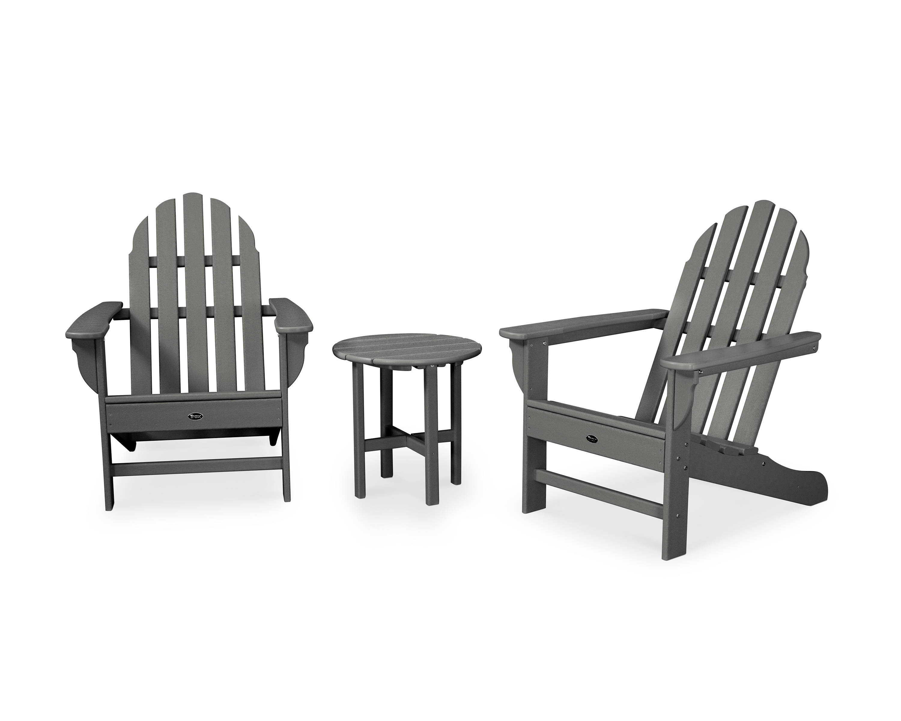 Trex® Outdoor Furniture™ Cape Cod Adirondack Chairs with Side Table Ensemble