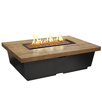 Contempo Rectangle Fire Pit Table(Textured Finish or Reclaimed Wood)
