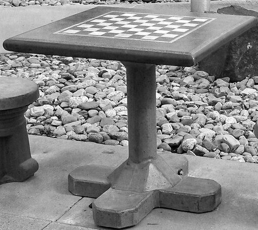 Stone Age Concrete Freestanding Chess Table
