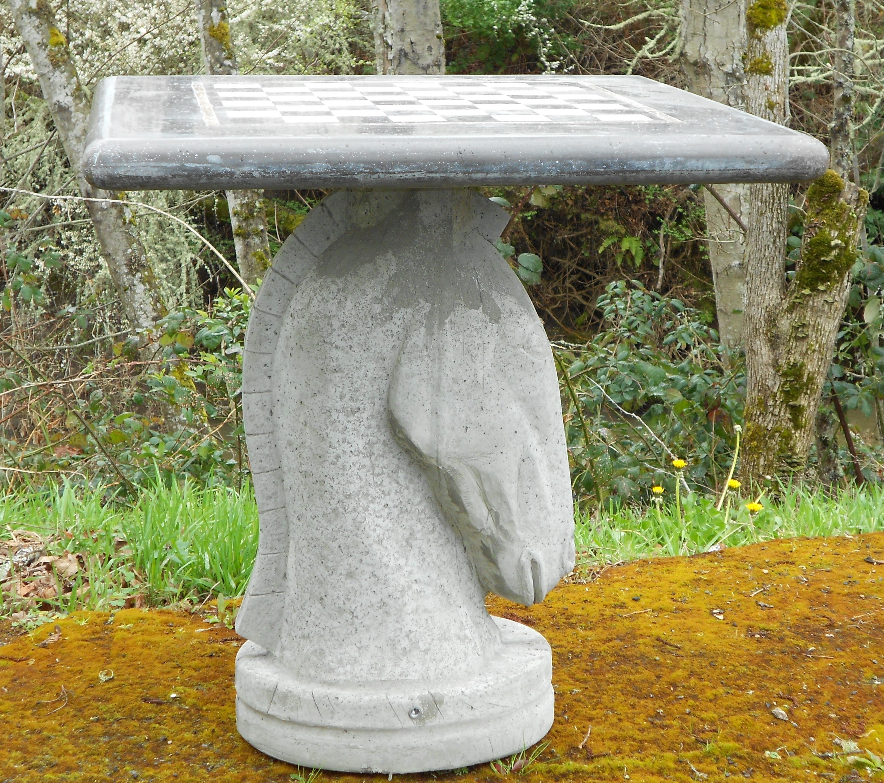Stone Age Concrete Knight Chess Table