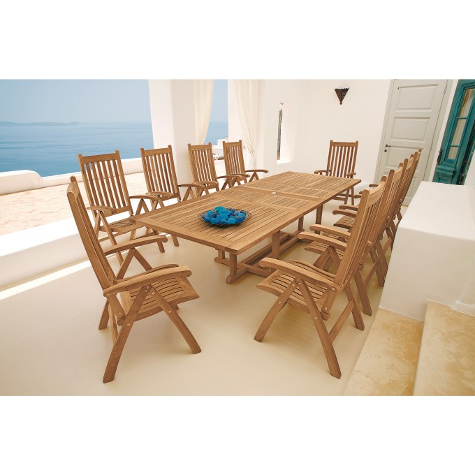 Barlow Tyrie Arundel and Ascot Teak 11pc Dining Ensemble