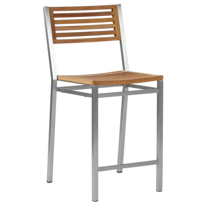 Barlow Tyrie Equinox Stainless Steel and Teak Counter Height Chair 