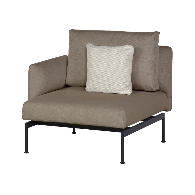 Barlow Tyrie Layout Stainless Steel Deep Seating Single Seat - One Arm