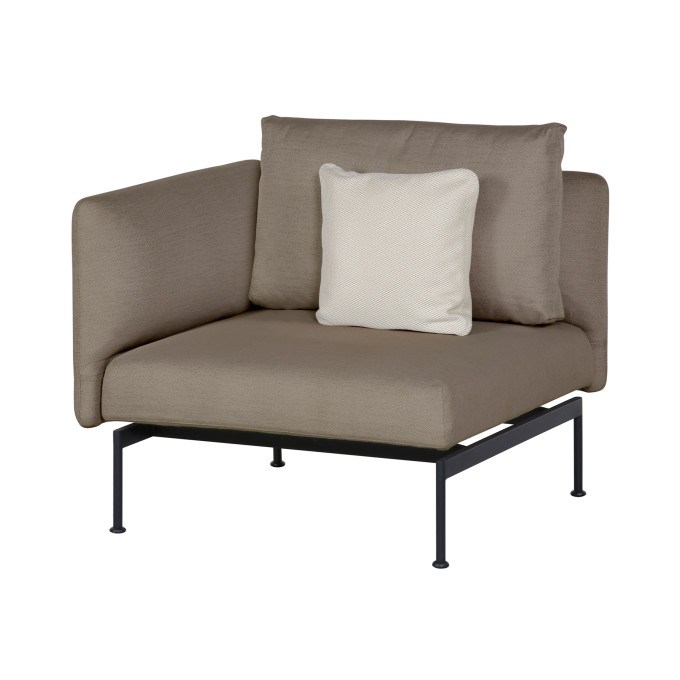 Barlow Tyrie Layout Stainless Steel Deep Seating Single Seat - One High Arm