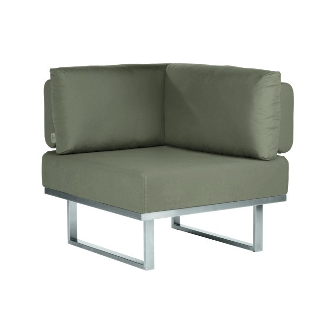 Barlow Tyrie Mercury Stainless Steel Module Deep Seating Armchair - Corner 