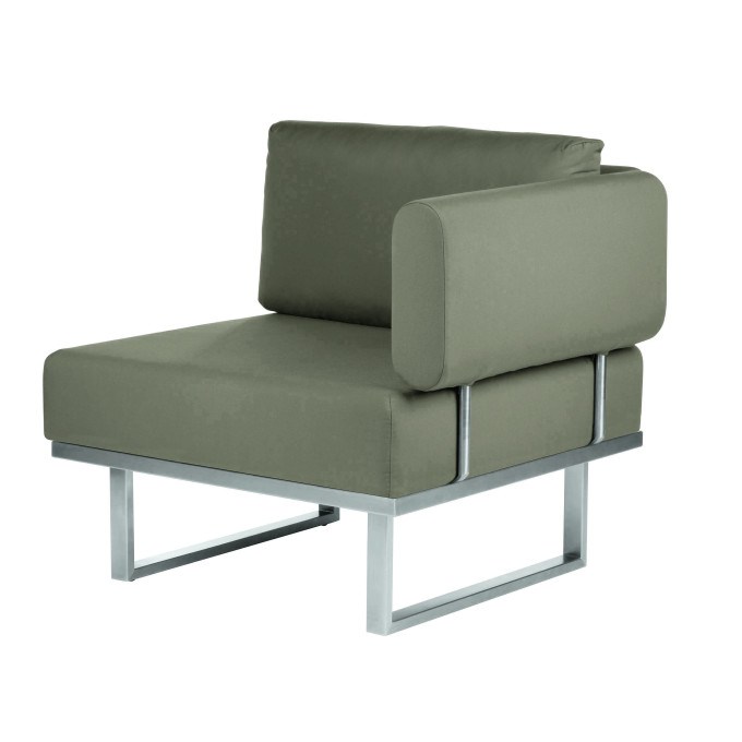 Barlow Tyrie Mercury Stainless Steel Module Deep Seating Armchair - Right Arm Facing