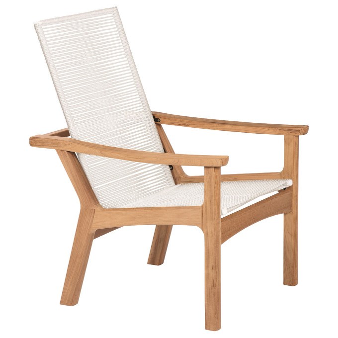 Barlow Tyrie Monterey Teak and Cord Deep Seating Reclining Armchair