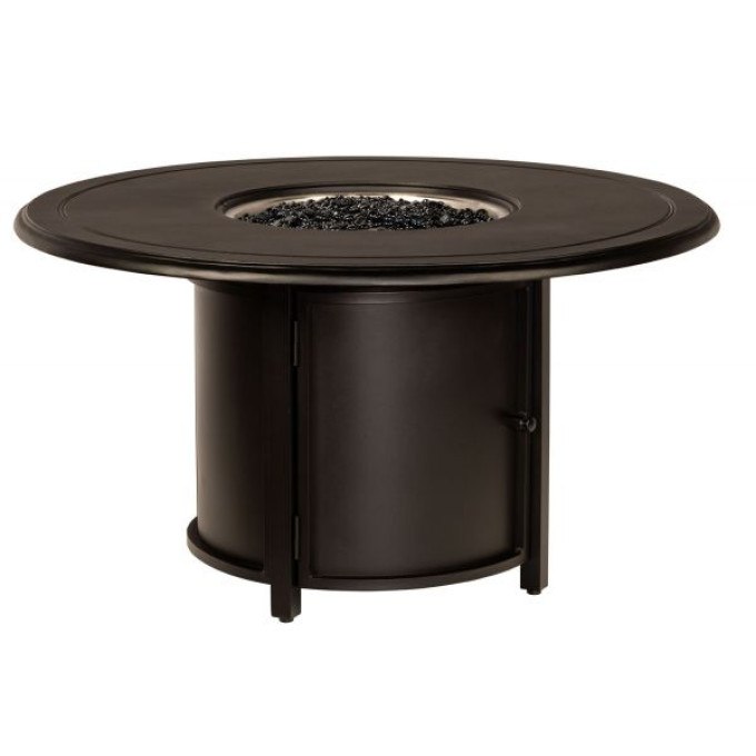 Woodard Solid Cast Complete Round Dining Height Fire Table  by Woodard