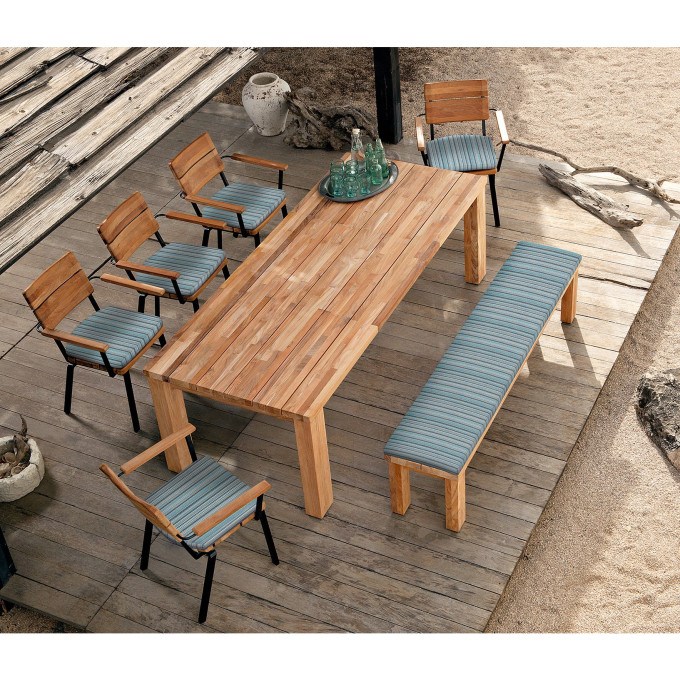 Barlow Tyrie Titan Teak and Aluminum 7pc Dining Ensemble (Cushions Sold Separately)