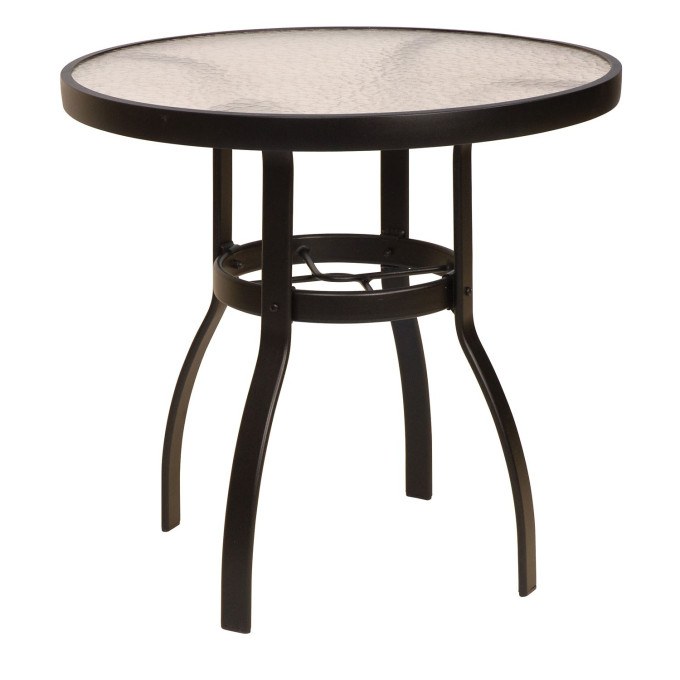 Woodard Deluxe Aluminum 30" Round Dining Table with Acrylic Top