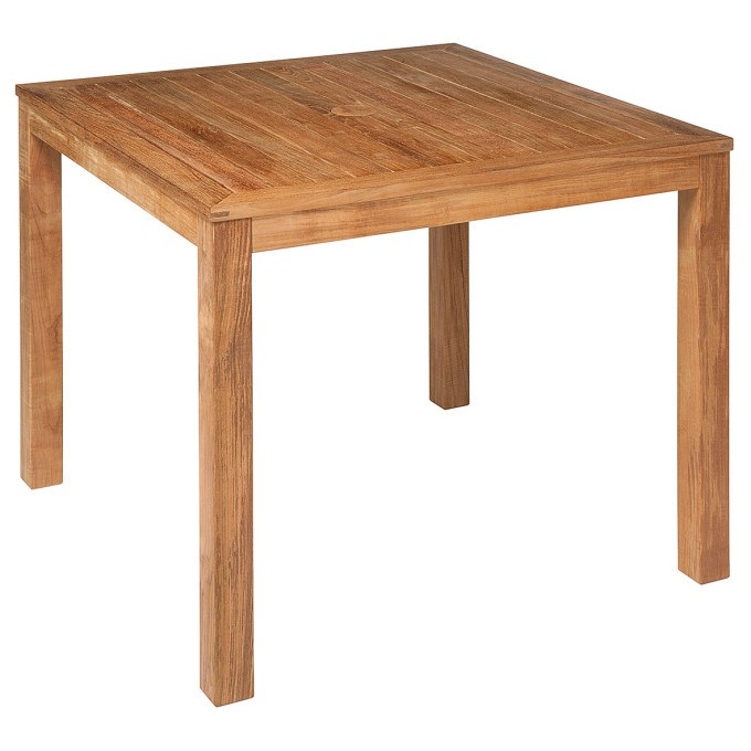 Barlow Tyrie Linear Teak 39" Square Dining Table