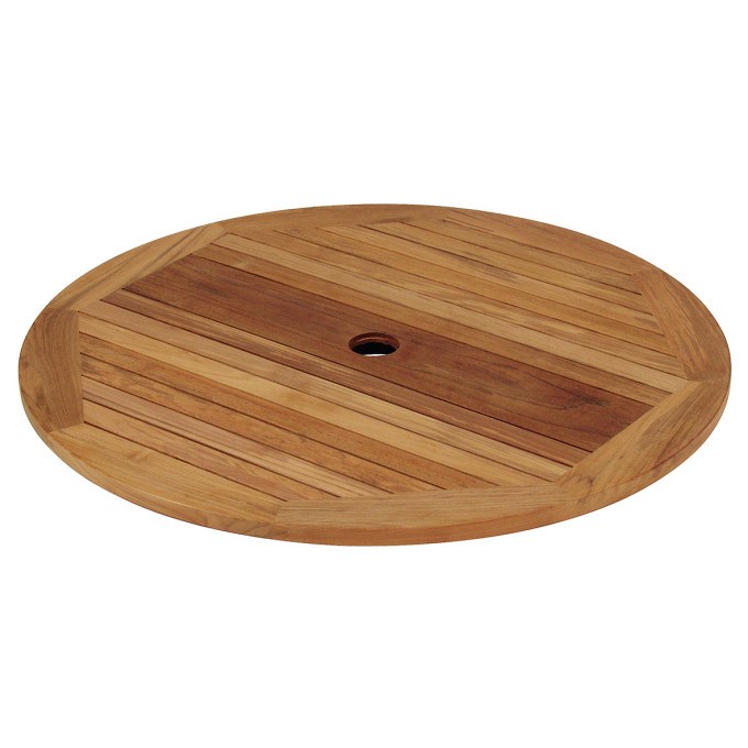 Barlow Tyrie Drummond Teak 43" Lazy Susan for 73" Dining Table
