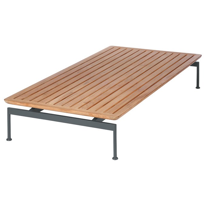 Barlow Tyrie Layout Teak and Stainless Steel Low Coffee Table 160