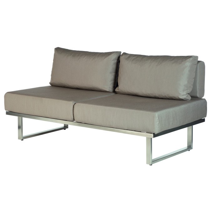 Barlow Tyrie Mercury Stainless Steel  Module Double Deep Seating - Middle (with backrests only)  by Barlow Tyrie