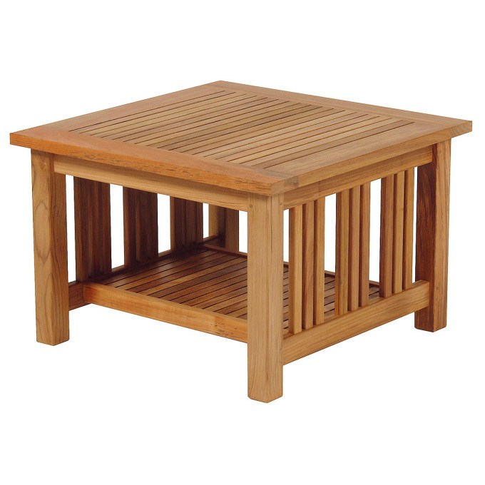 Barlow Tyrie Mission Teak 23" Square Side Table