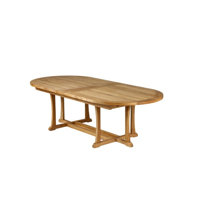 Barlow Tyrie Stirling Teak 43 x 93 -125.5 In. Oval Extending Table