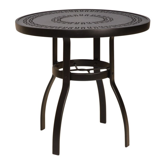 Woodard Deluxe Aluminum 30" Round Dining Table with Trellis Top