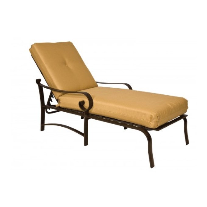Woodard Belden Aluminum Cushioned Adjustable Chaise Lounge  by Woodard