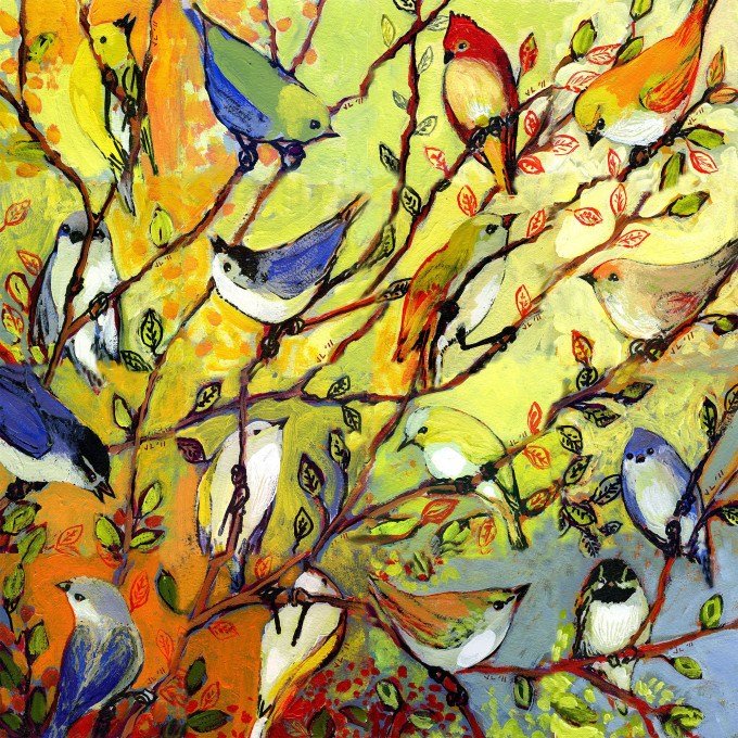 West of the Wind Outdoor Canvas 24”x24” Wall Art - Birds of a Feather