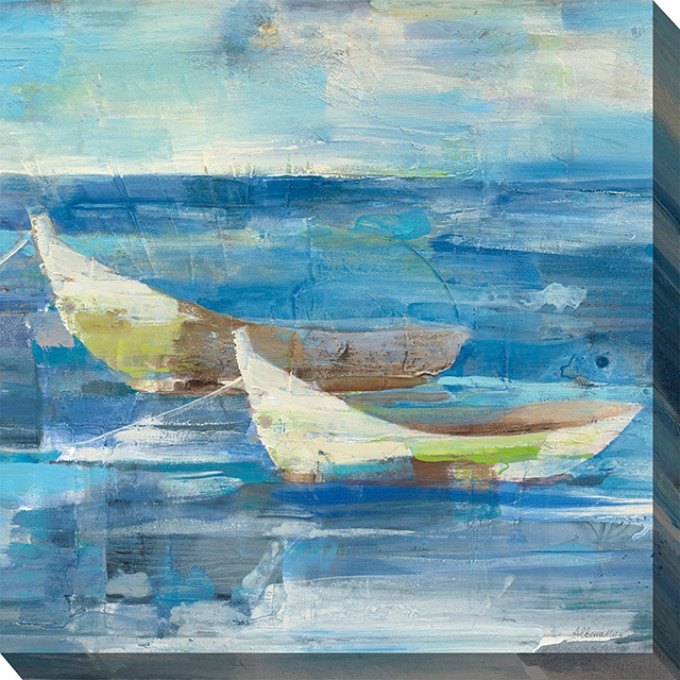 West of the Wind Outdoor Canvas 24"x24" Wall Art - Twin Mooring  by West of the Wind