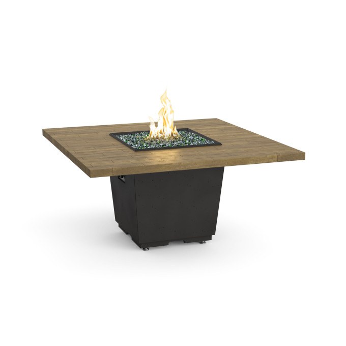 Cosmopolitan Reclaimed Wood Square Dining Fire Pit Table