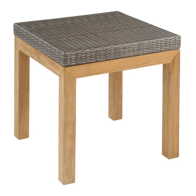 Kingsley Bate Azores Wicker Side Table with Glass