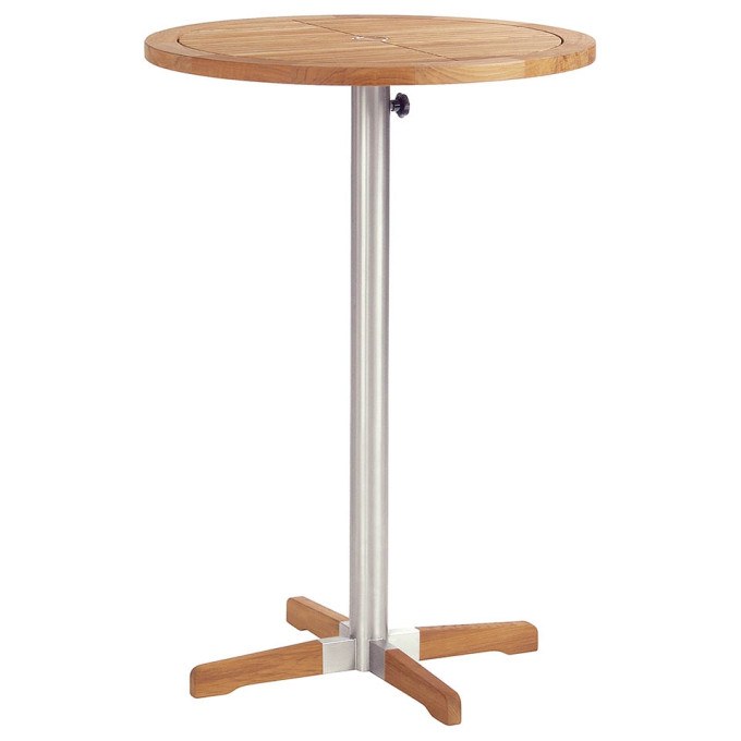 Barlow Tyrie Equinox Stainless Steel and Teak Bar Table  by Barlow Tyrie