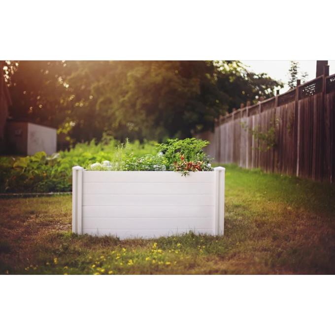 Vita Classic 4'x4' Vinyl Keyhole Composting Garden Bed  by Vita