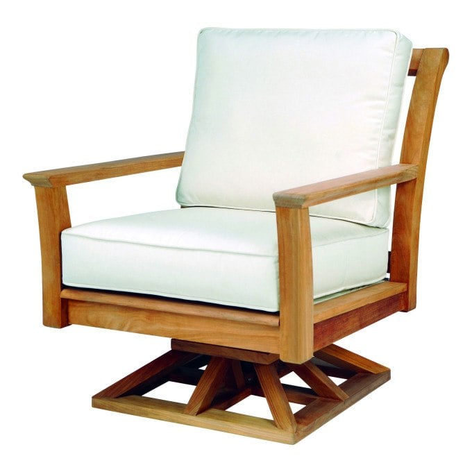 Kingsley Bate Chelsea Teak Deep Seating Swivel Rocker Lounge Chair