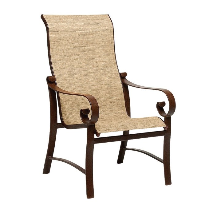 Woodard Belden Aluminum Sling High-Back Dining Chair  by Woodard