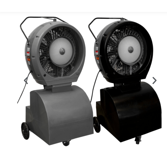 Cyclone Shorty Misting Fan with 18 Gallon Reservoir - Black or Gray