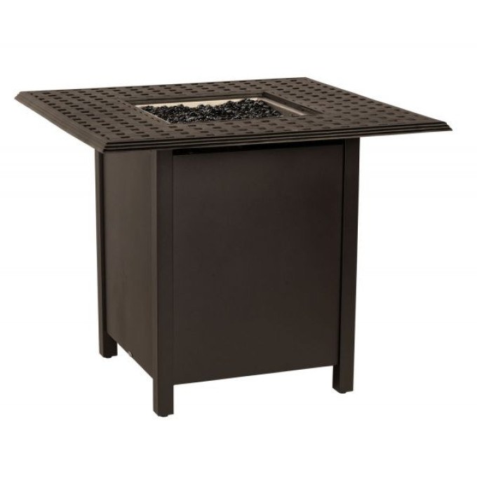 Woodard Thatch Complete Square Counter Height Fire Table  by Woodard