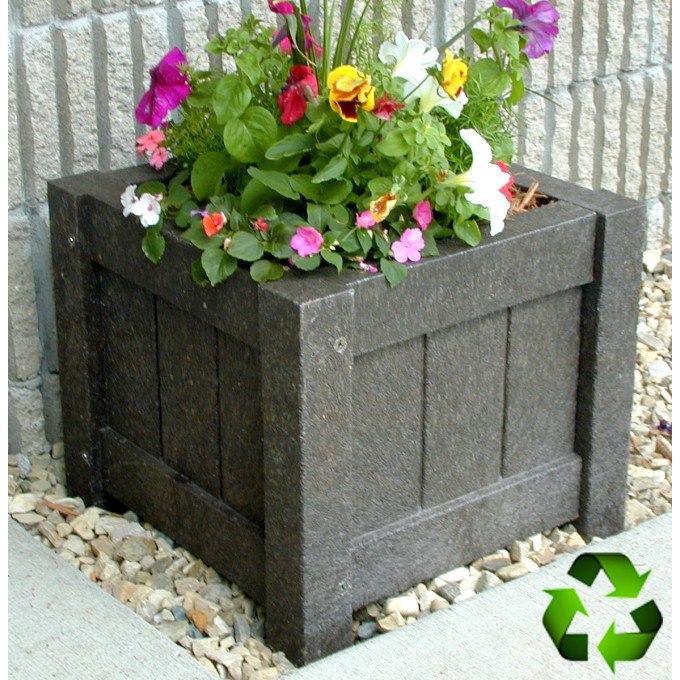 Frontera Recycled Plastic Planter - Square  by Plastic Recycling of Iowa
