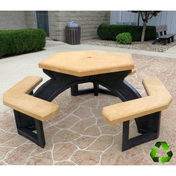 Vail Hexagonal Recycled Plastic Picnic Table  by Plastic Recycling of Iowa